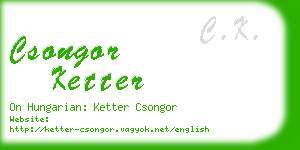 csongor ketter business card